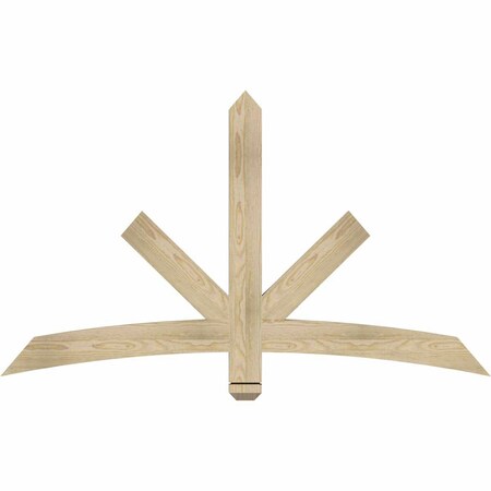 Ekena Millwork Alberta Rough Sawn Timber Gable Bracket, Douglas Fir, 60"W x 35"H x 2"D x 4"F, 14/12 Pitch GBW060X35X0204ALB00RDF